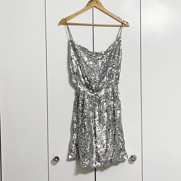 Free People Shimmerfest Mini Dress Size L - Picture 3 of 6